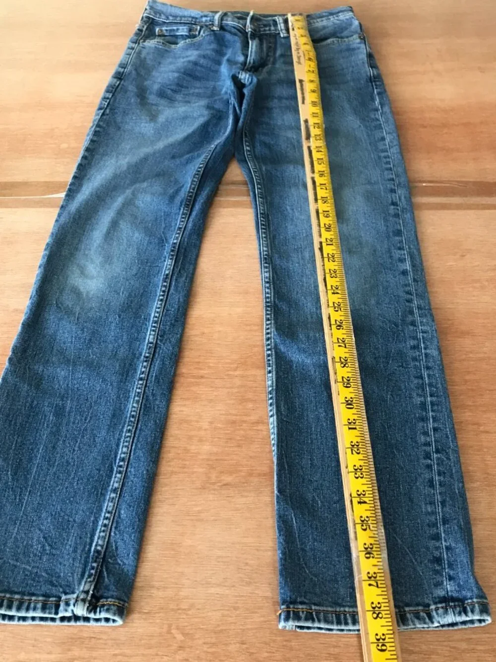 Levi's 514 Straight Jeans Men 28x29 Blue Low Rise Medium Wash Stretch Outdoor